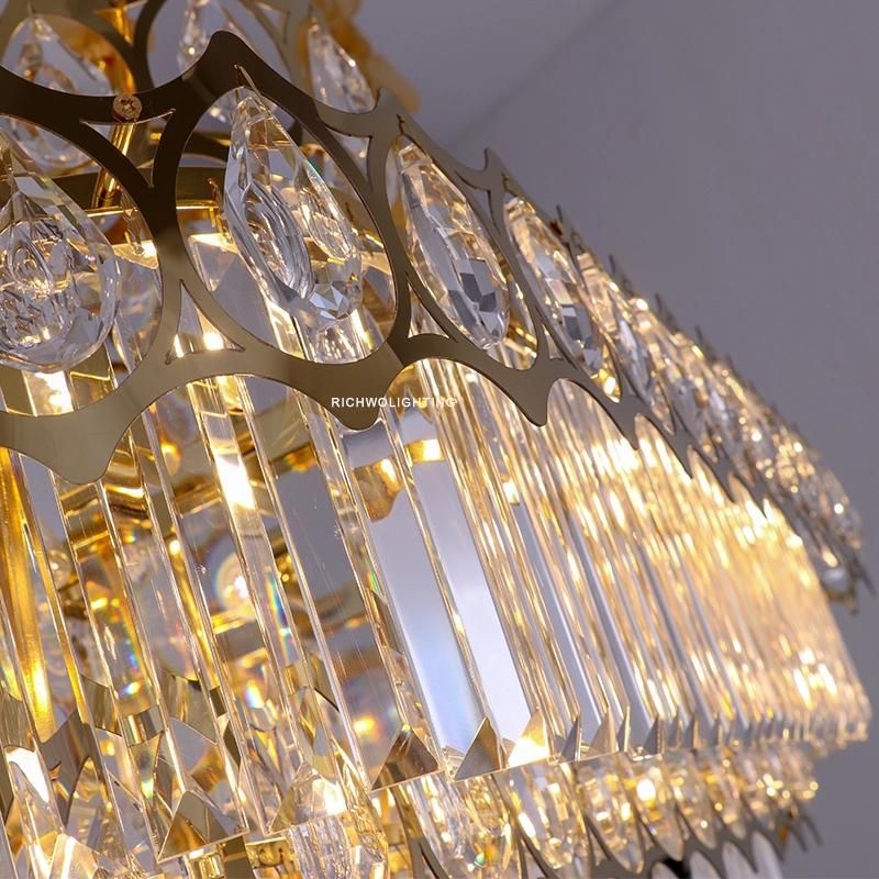 Hotel Crystal Hanging Light New Residential Chandelier Pendant Light