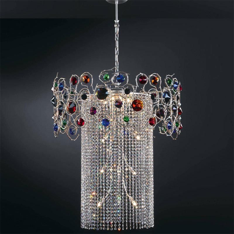 2022 Light Luxury Living Room Lamp Villa Light Crystal Full Copper Elliptic Chandelier