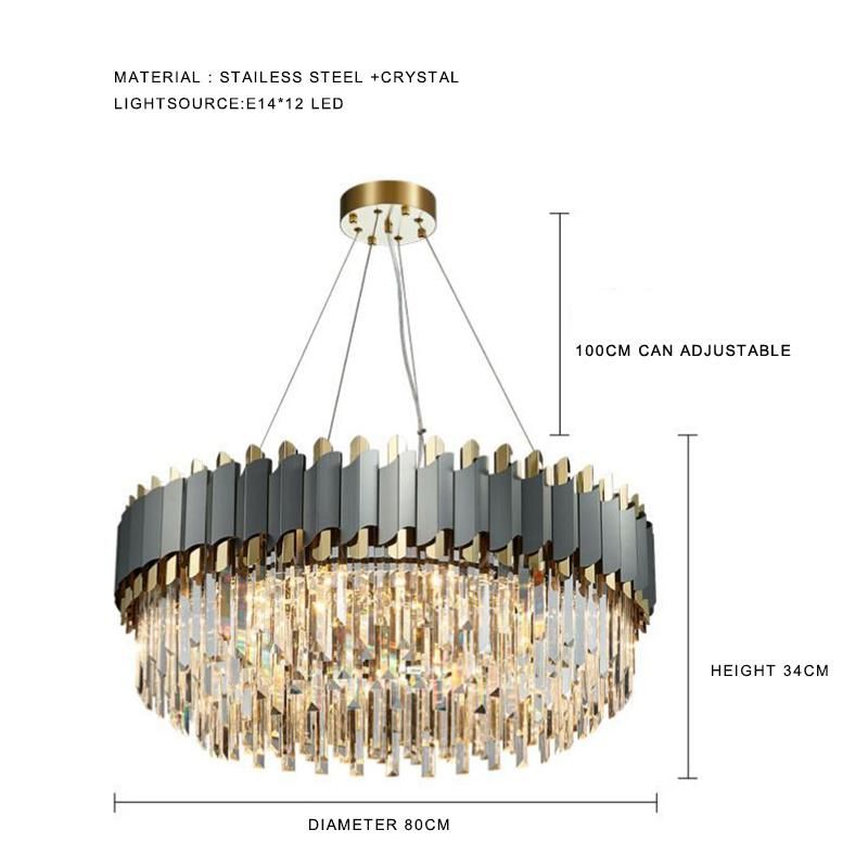 2021 New Nordic Living Room Crystal Chandelier Post-Modern Dining Room Lamp