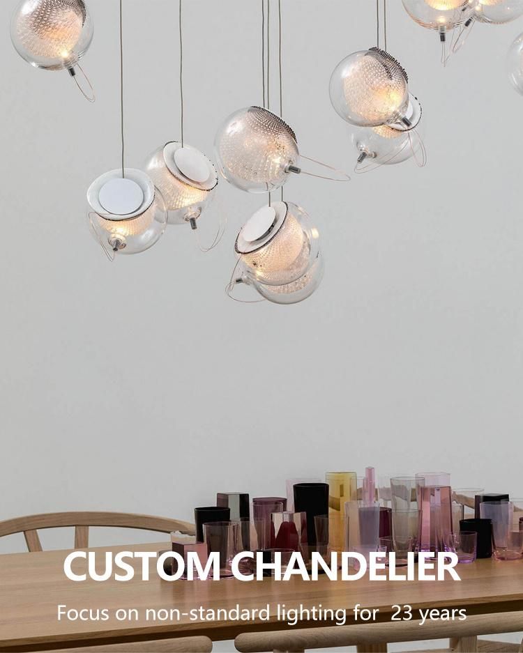 Hot Sale Large Custom Long Staircase Glass LED Chandelier