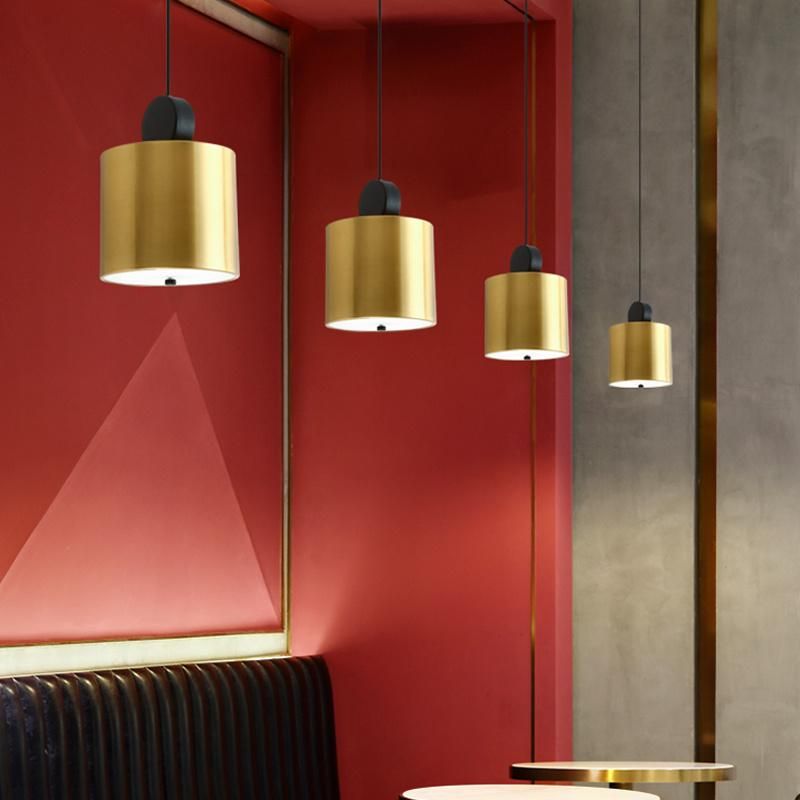 Postmodern Bar Small Chandelier Simple Model Room Bedroom Bedside Lamp Hotel Restaurant Nordic Bronze Pendant Light