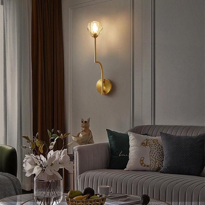 Modern Simple Room Personality Bedside Light Creative Crystal LED Wall Lamp