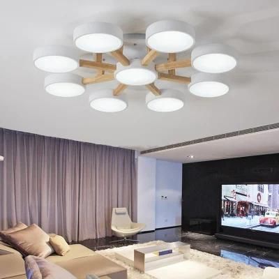 Nordic Modern Hotel Apartment Villa LED Ceiling Lamp Wooden Chandelier (WH-WA-14)