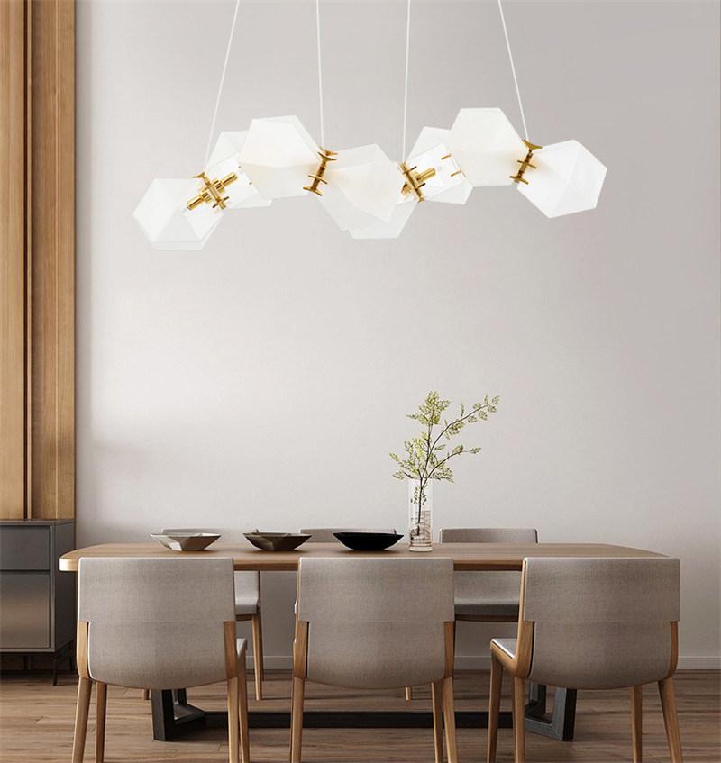 Living Room Restaurant Bar Metal White Glass Pendant Lamps