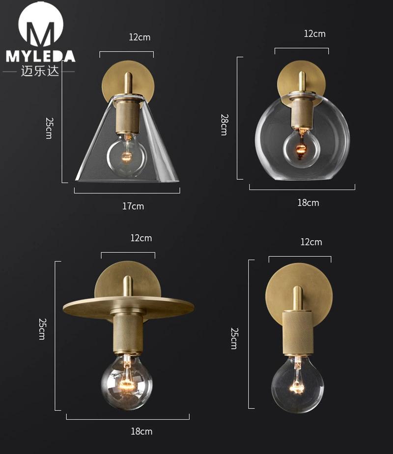 220V Modern Glass Shade LED Wall Mounted Light