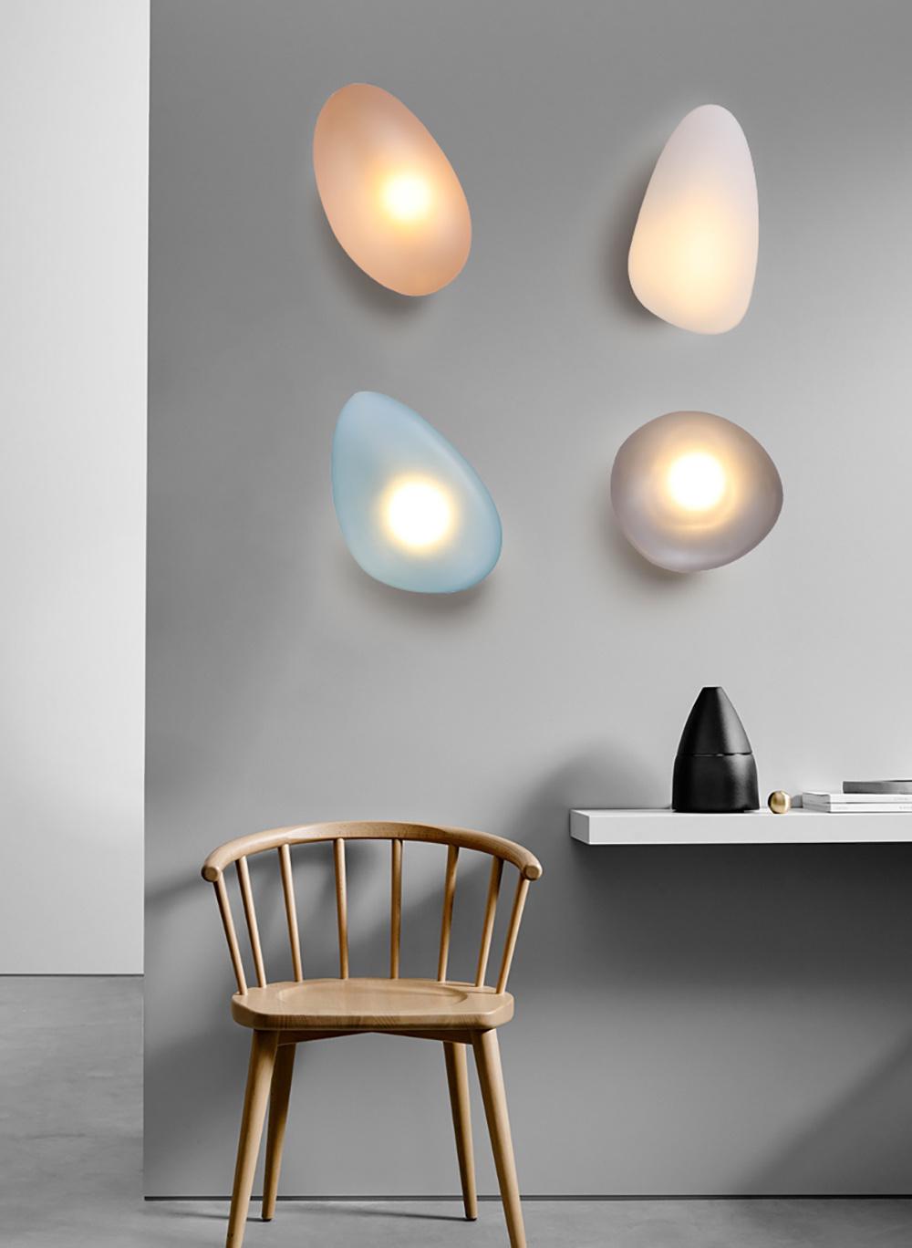 Bedroom Living Room Designer Lamp Modern Glass Pebble Wall Light (WH-OR-77)