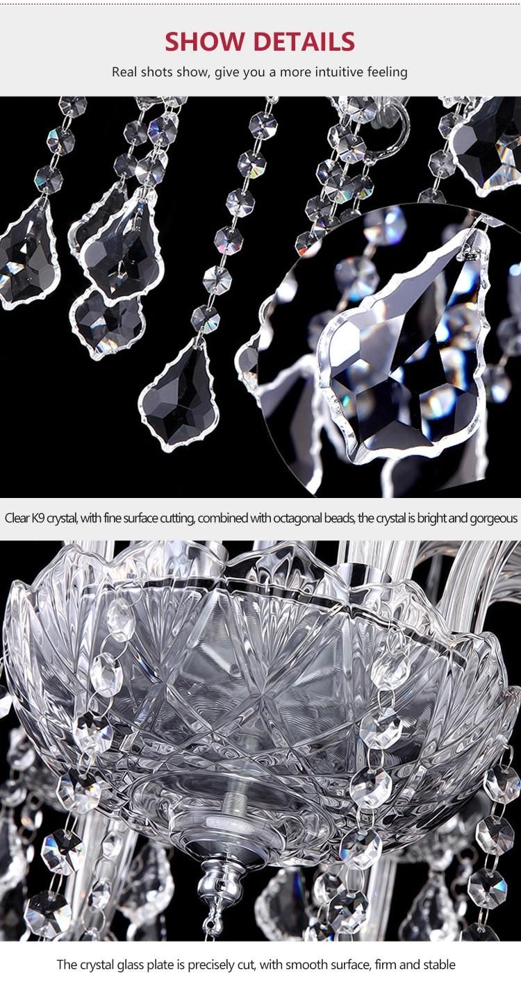 Luxury Pendant Light Gold LED Hanging Lights Home Modern K9 Crystal Chandelier