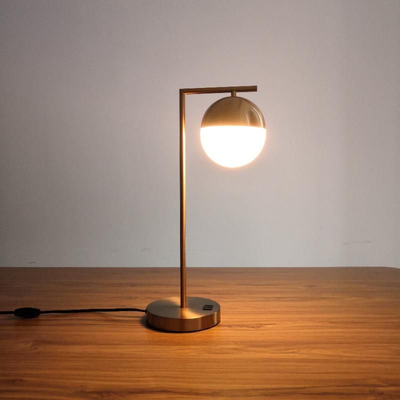 Modern Table Lamp Metal with USB Sockets