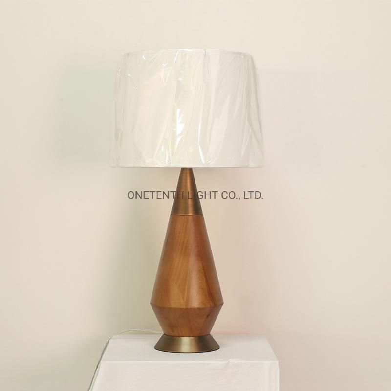 Wood Body and Fabric Shade Table Lamp