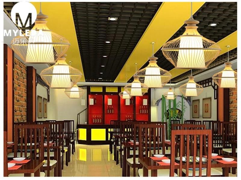 Modern Bamboo LED Chandelier Pendant Lamp for Hotel Lobby, Restaurant, Coffee Club