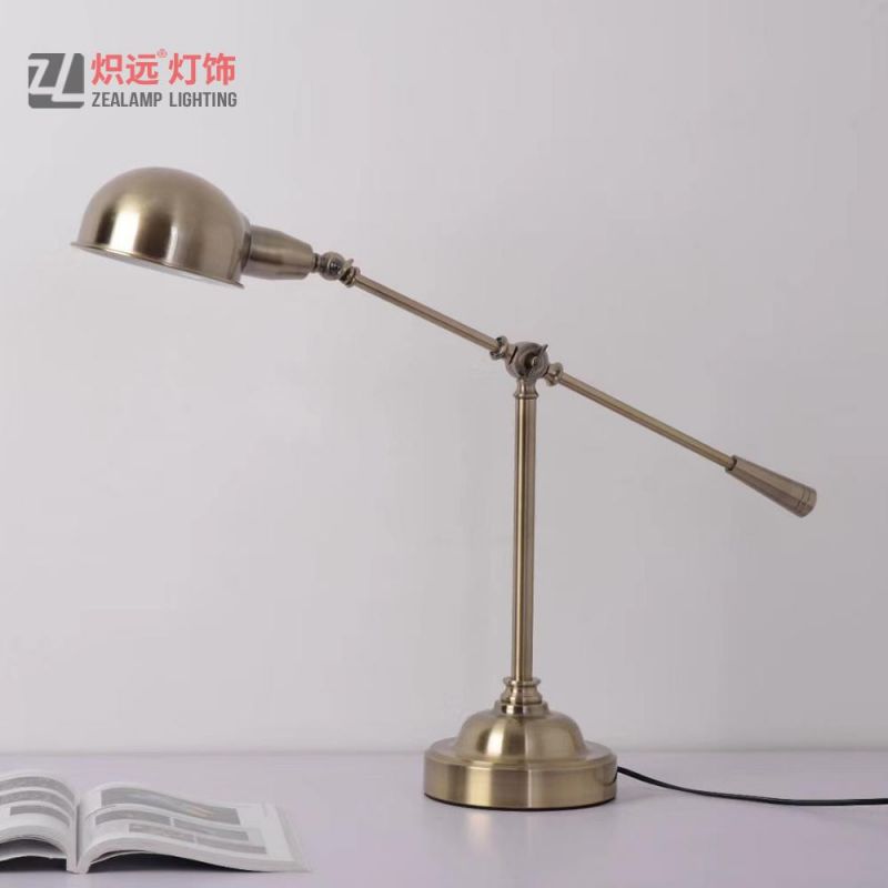 Simple Design Metal Bronze Table Lamp Desk Light for Reading