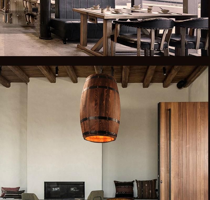 Winery Creative Restaurant Decoration Wine Barrel Light Solid Wood Barrel Chandelier (WH-VP-142)