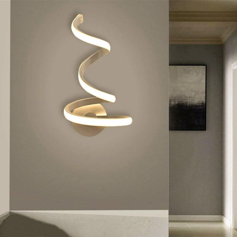 Bedside Room Bedroom Creative Wall Mount Wall Lamp Decor Arts LED Spiral Light (WH-OR-107)