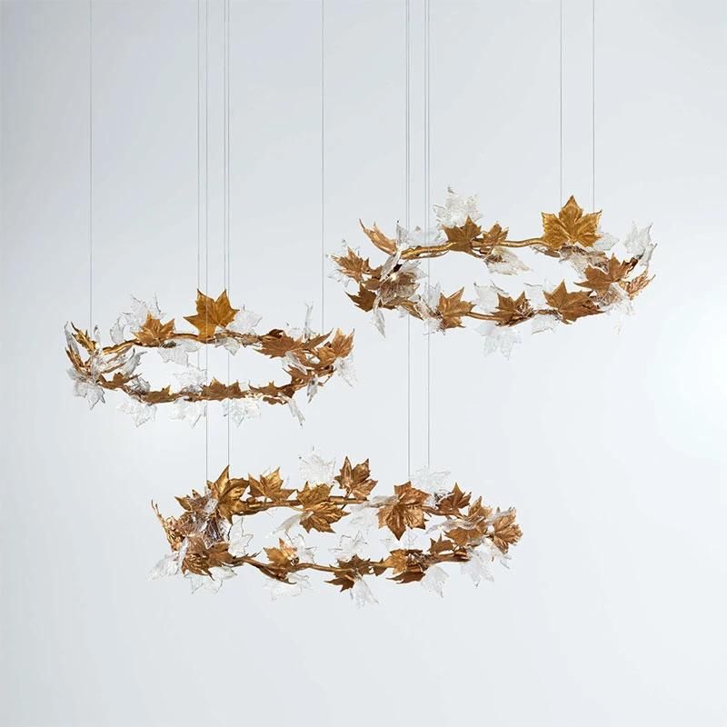 Fashion Personality Single Gold Branch & Leaf and Clear Glass Leaf Wall Lamp