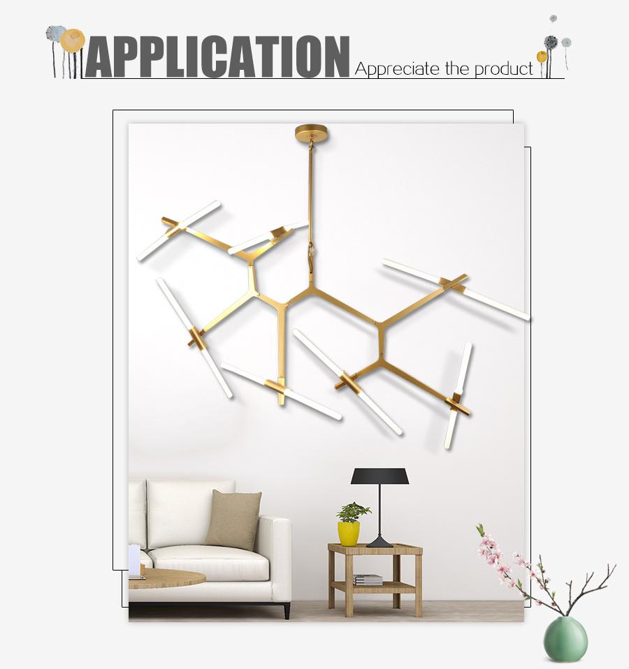 Contemporary Creative Light Gold Black Glass LED G9 Chandelier