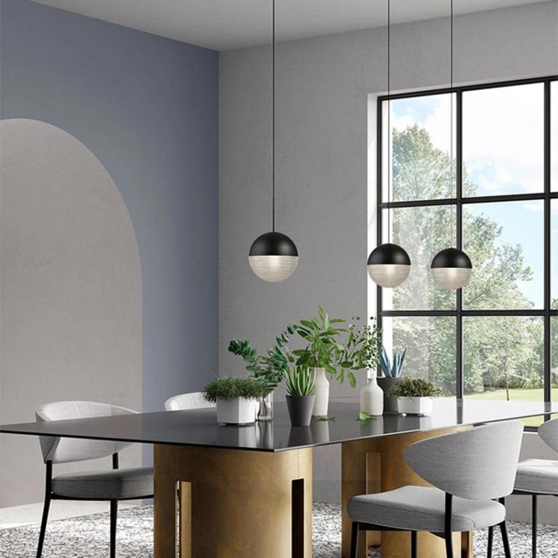 LED Glass Ball Pendant Lights Postmodern Gold Black Minimalist Lamp Dining Room Bar Kitchen Pendant Lamp (WH-AP-173)