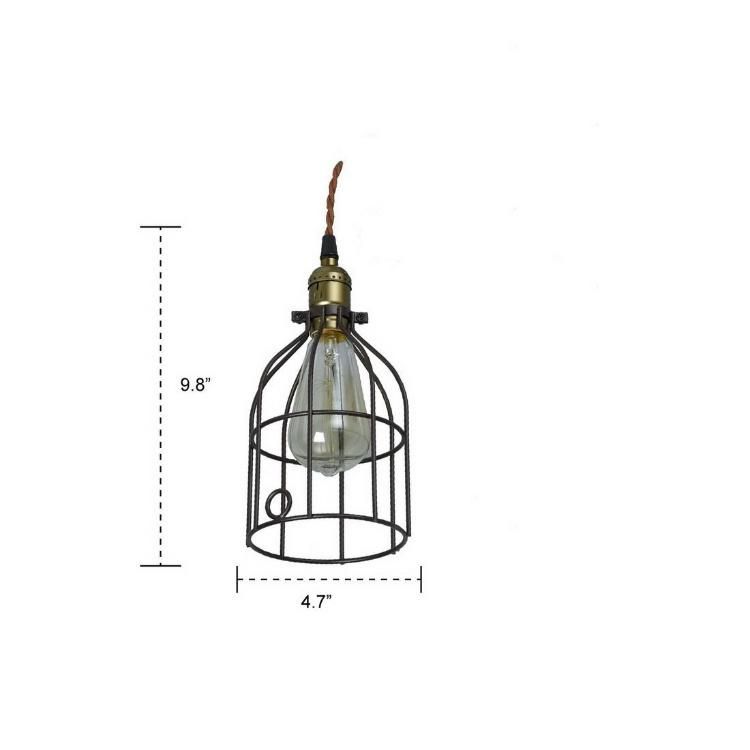 Jlc-7013 Industrial Rustic Iron Bird Cage Pendant Hanging Ligt Lamp