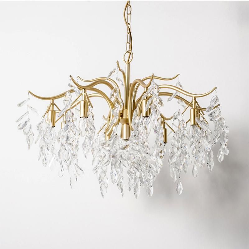 Chandelier Living Room Dining Room Lamp All Copper Crystal Lamp