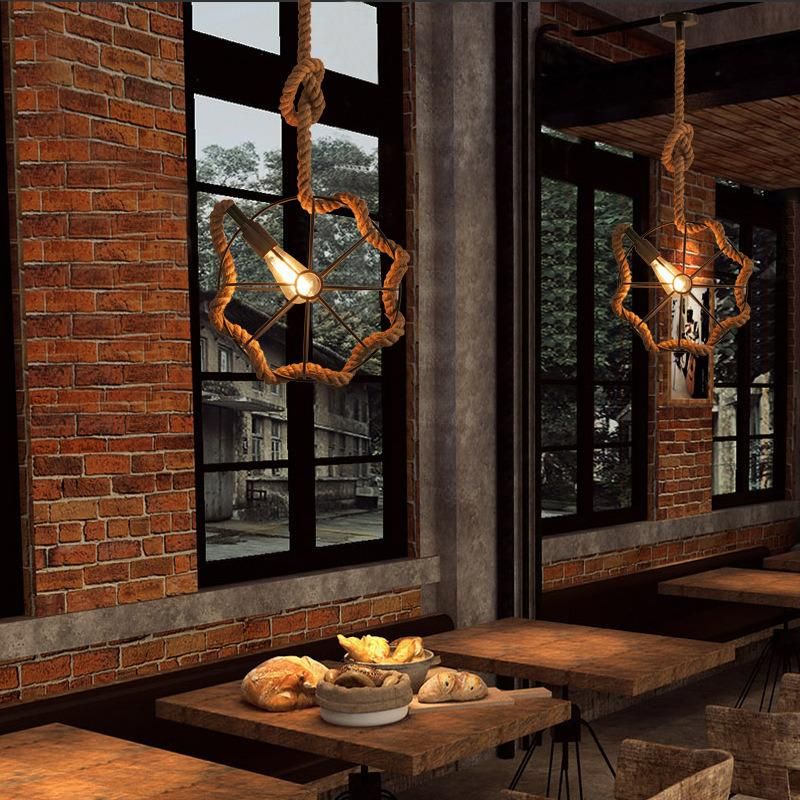 Iron Ball Chandelier Creative Bar Coffee American Retro Industrial Dining Table Drop Rope Chandelier (WH-VP-102)