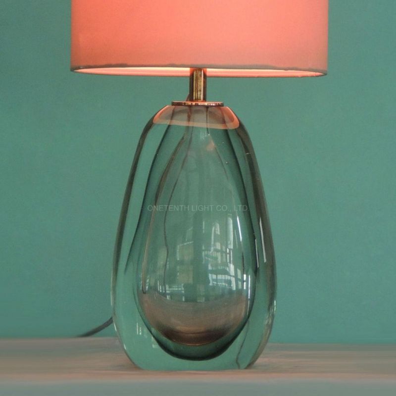 Decorative Modern Style Solid Glass Body Table Lamp for Hotel