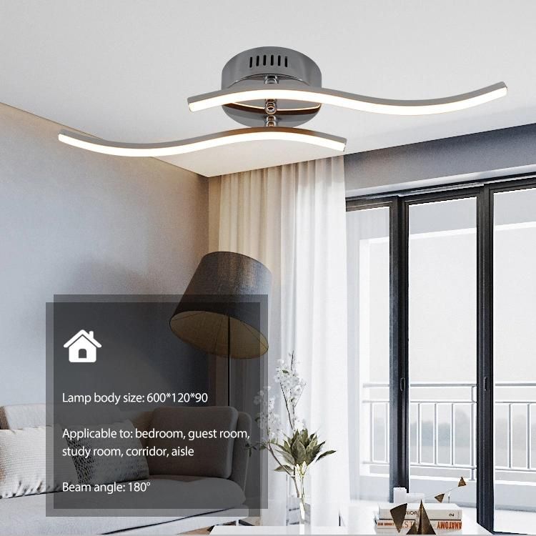 Nordic Minimalist Lighting Decoration Three-Color Adjustable LED Modern Ceiling Lamp
