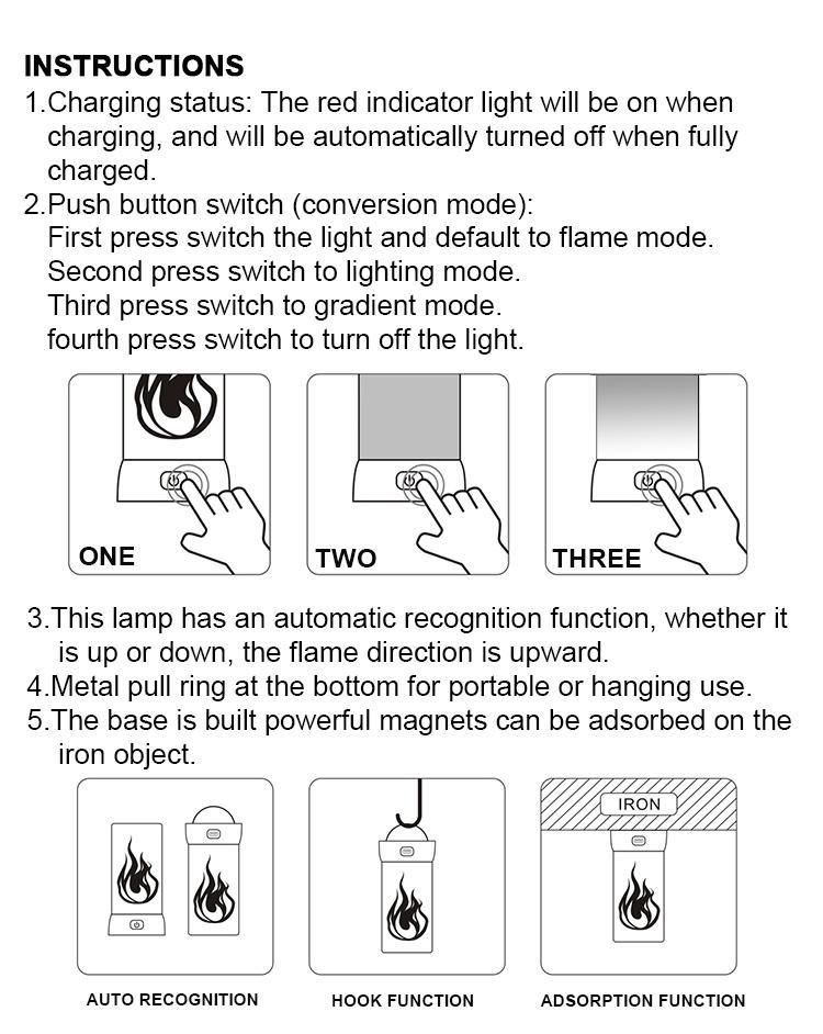 Factory Flame Effect Remote Control Night Light for Bar Lamp