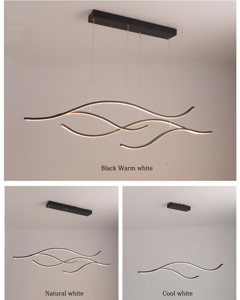 Modern LED Chandelier Lamp for Kitchen Dining Room Minimalist Design Home Decor Creative Restaurant Light Fixture