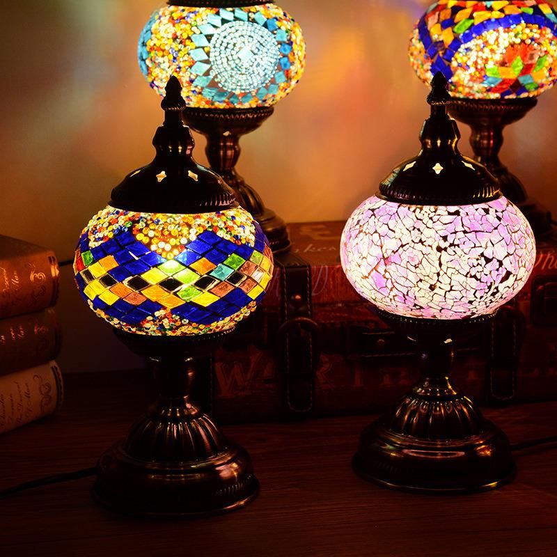Coffee Bar Living Room Bedside Indoor Handmade Glass Lighting Turkish Desk Lamp (WH-VTB-02)