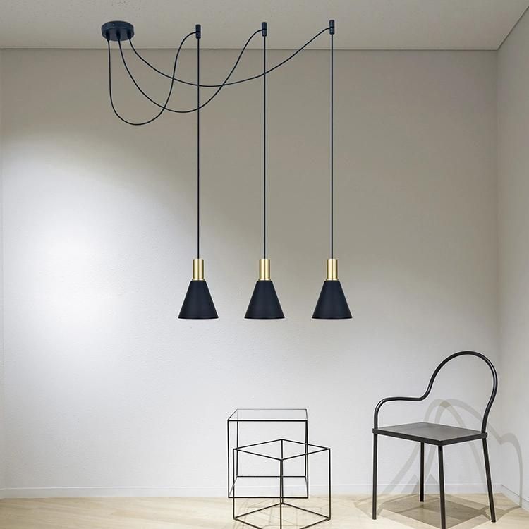 Nordic Minimalist Retro Metal Pendant Light E27 Lamp Base Industrial Loft Hanging Iron Lamp