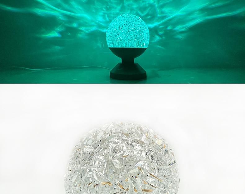 Red Romantic LED Spherical Atmosphere Small Night Light Net Red LED Acrylic RGB Colorful Atmosphere Crystal Table Lamp