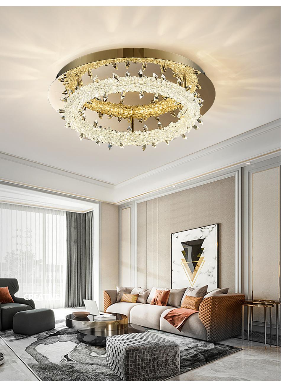 Crystal LED Ceiling Chandelier for Living Room Bedroom Modern Ceiling Lamp (WH-CA-68)