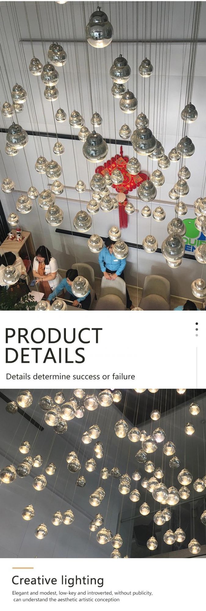 Creative Petal Lamp Decorative Exhibition Hall Commercial Hotel Custom Luxury Glass LED Chandelier