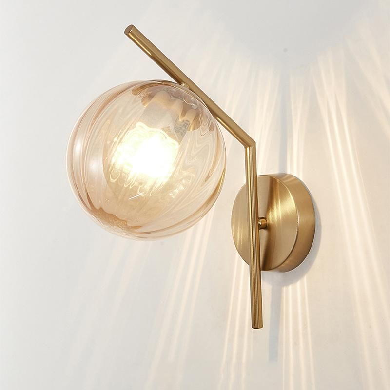 Black Gold Nordic Glass Wall Lamp LED Indoor Moon Wandlamp Bedroom Indoor Wall Lamp (WH-OR-111)