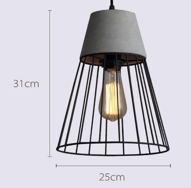 Factory Direct Sale Simple Industrial Retro Creative Iron Wire Cement Pendant Light