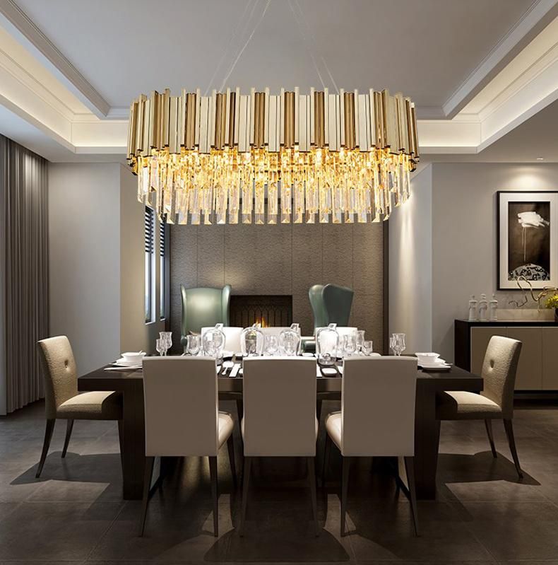 Post Modern Gold Luxury Dining Room Crystal Chandelier