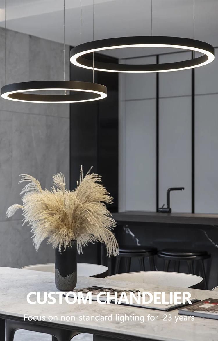 New Product Decorative Commercial Hotel Staircase Show Room Custom Round Chandelier Light