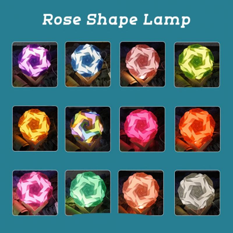 New Design Jigsaw Puzzle DIY LED Table Night Lamp Modern 1PC LED Bedside Night Light with Wood Bracket Hot 3D Illusion Table Night Lamp