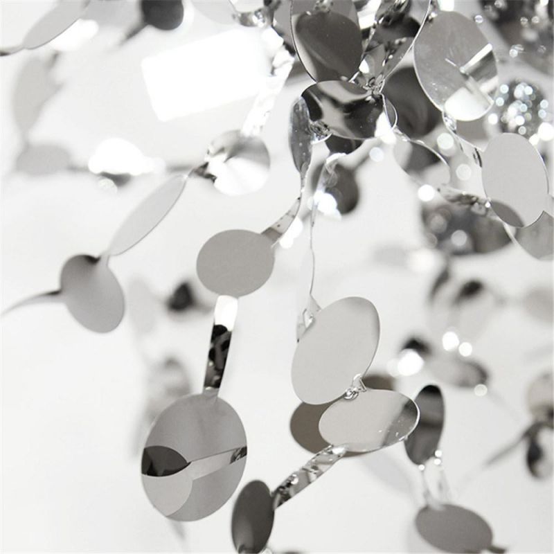 Chandelier Argent Lighting Hand Made Stainless Steel Leaf Chandelier Lamp for Living Room/Bedroom Home Art Deo Lighting