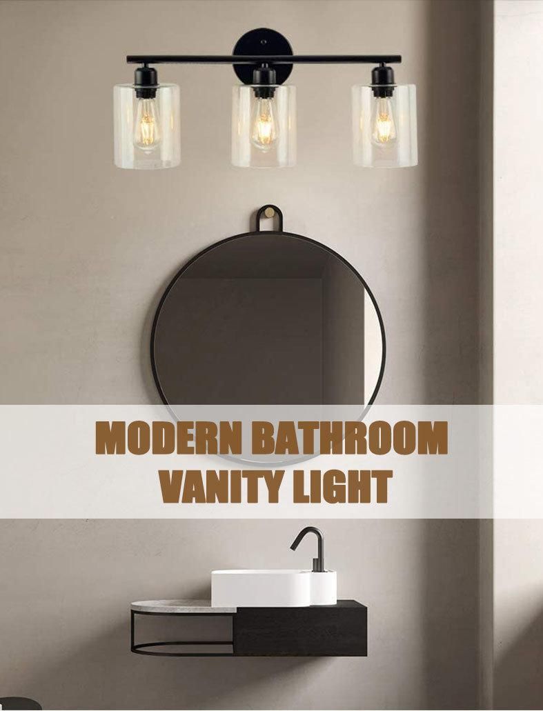 Langde Factory Supply 2 Head Vanity Light Black Iron Body Bathroom Mirror Wall Lamp Ldm5010-2