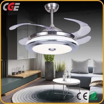 Home Appliance Living Room Restaurant LED Invisible Blades AC110V/220V LED Ceiling Fan with Light