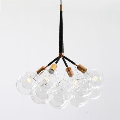 Tpstar Lighting Nordic Transparent Glass Ball Chandelier Living Room Bedroom Bedside Lamp Dining Room Lamp Chandelier