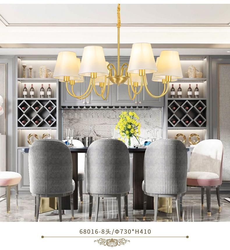 Dining Room High Ceiling Hanging Light Restaurant K9 Copper Large Modern Pendant Droplight for Living Room