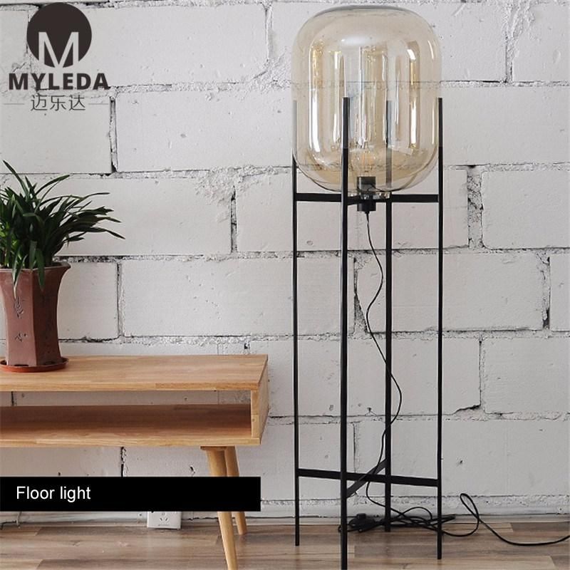 Indoor Modern Decoration Hotel Project Environment Glass Standing Floor Lamp