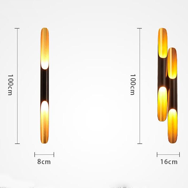 Creative Bamboo Shaped Personality Bar Wall Lamp Cafe Dining Room Bedroom Industrial Tube Wall Sconce (WH-OR-201)