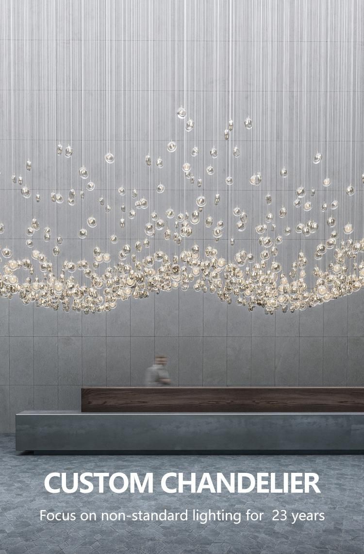 Multiple Color Glass Lamp Decorative Hotel Commercial Banquet Hall Custom Chandelier
