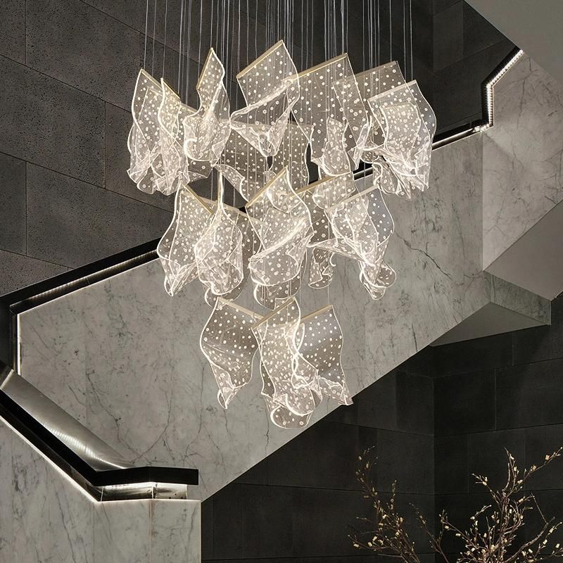 Artistic Stair Lamp Large Pendant Lamp Chandelier Hotel Lobby Lamp Chandelier