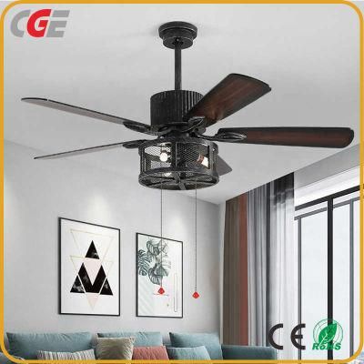 High Quality Plywood Air Cooling 52inch Decorative Diningroom LED Chandelier with Fan