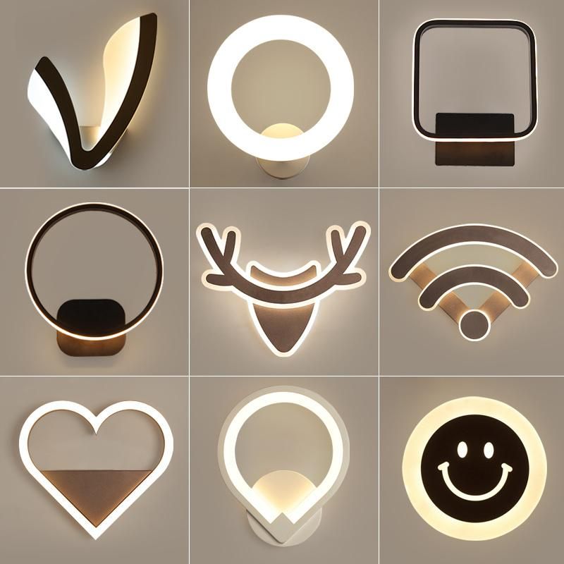 Wholesale Pop Acrylic Smile Face LED Wall Lamp for Wall Decoration