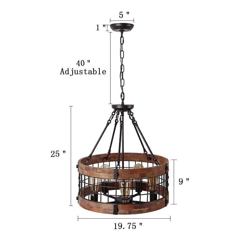 LED Living Room Bedroom Hotel Wooden Island Lamp Nordic Modern Minimalist Chandelier