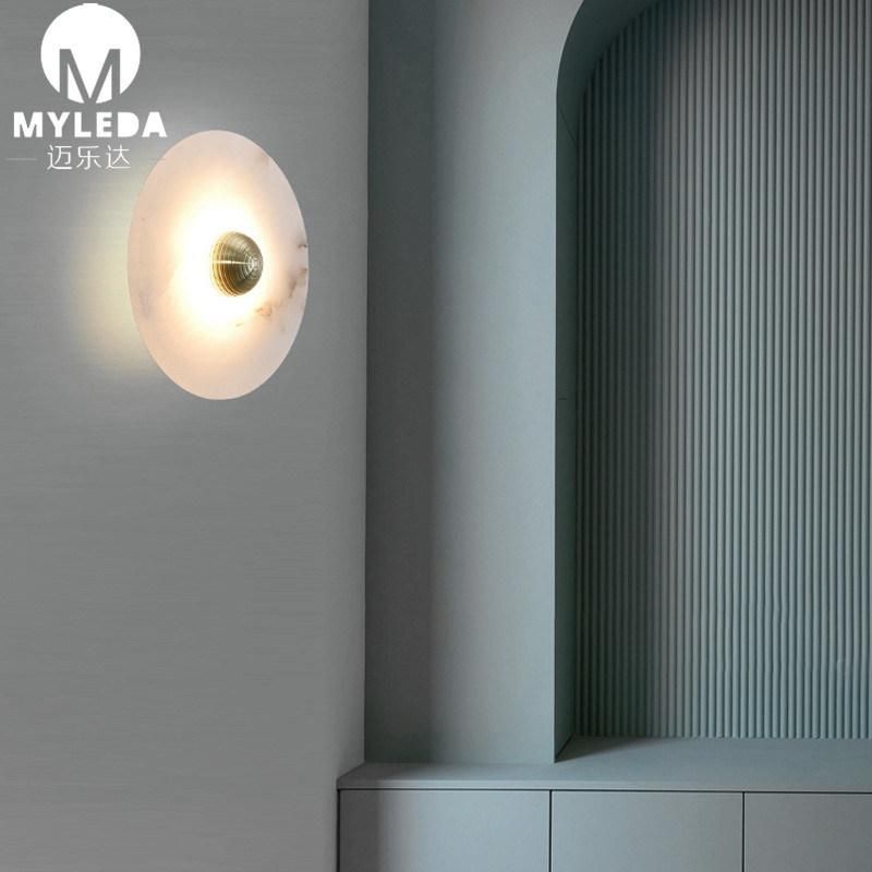 Modern Marble Brass Color Wall Lamp